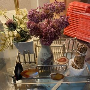 Lucite and brass vintage tray